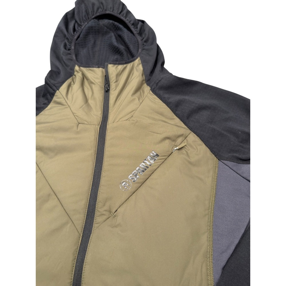 Craft Spartan Race Jacket Mens Medium Olive Grey Hybrid Insulated Hooded Full - Picture 3 of 11